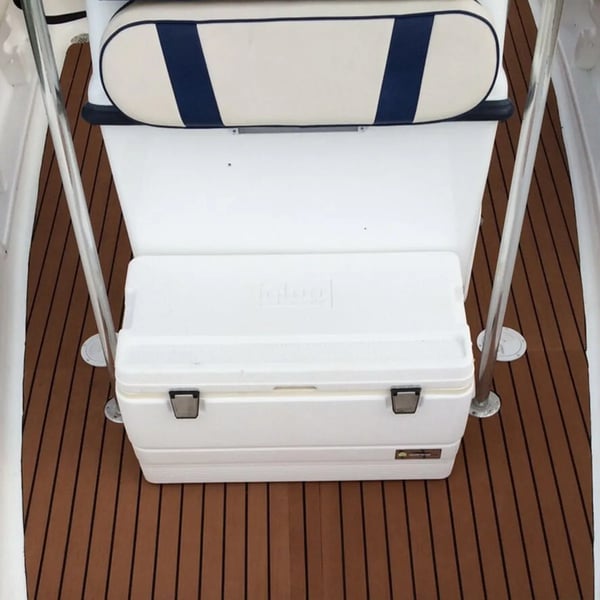 EVA veneen kansimatto - Teak-look/keinoteakki - 2400×600×6 mm - Itsekiinnittyvä - Luistamaton - Merikäyttö - Beige
