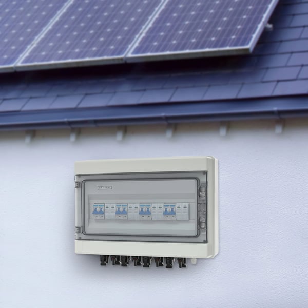 PV DC kombineringsboks til solpaneler - 4 ind/4 ud - 1000 V DC - 4 strenge - Vandtæt - ABS+PC+gummi - Hvid