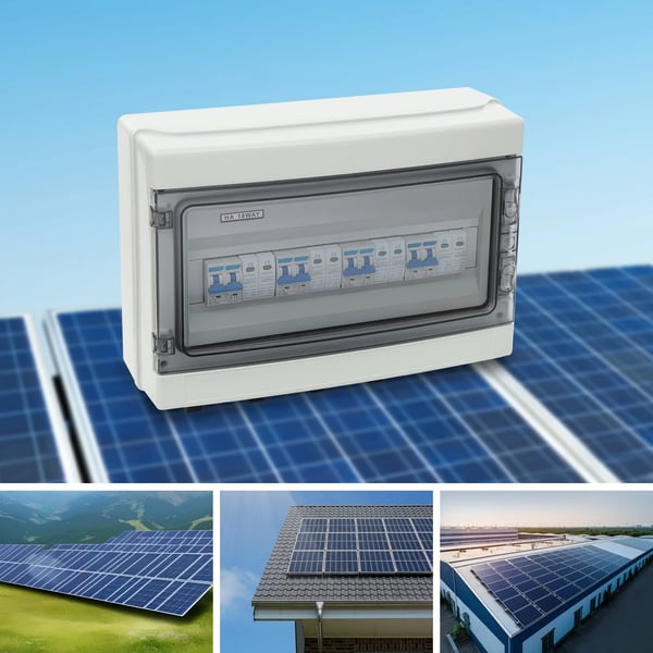 PV DC kombineringsboks til solpaneler - 4 ind/4 ud - 1000 V DC - 4 strenge - Vandtæt - ABS+PC+gummi - Hvid