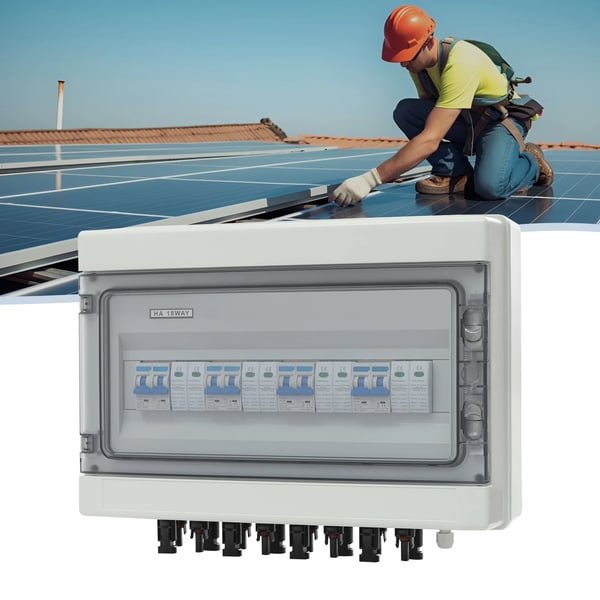 PV DC kombineringsboks til solpaneler - 4 ind/4 ud - 1000 V DC - 4 strenge - Vandtæt - ABS+PC+gummi - Hvid