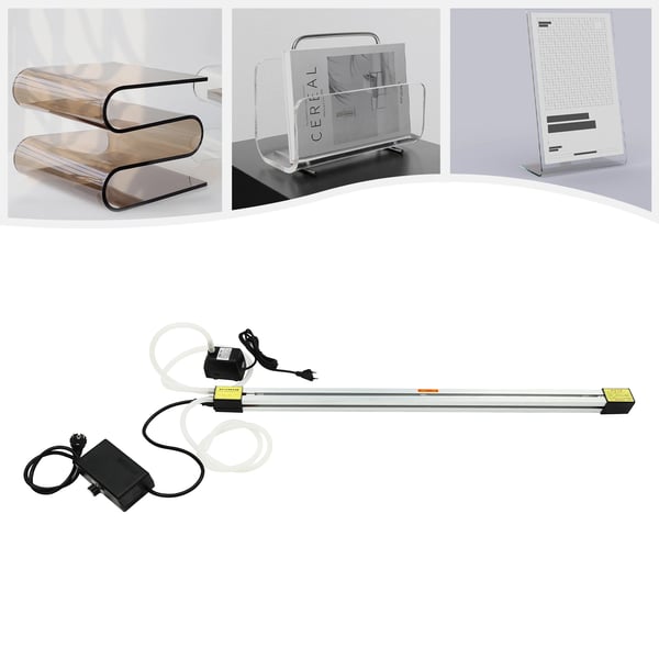 Akryl varmebukkemaskine - Strimmelvarmer - 60 cm - 1000 W - Varmetråd - Til akryl/Plexiglas PVC PP PC PS - Alulegering & Silikone - Space Grey