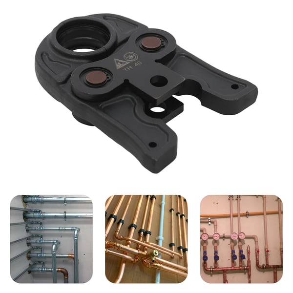 Hydraulinen putkipuristin/puristuspihdit - TH40 - PEX/PB- ja alumiinimuoviputkille - Puristusliittimille - Taivutettu kahva - Vaaleansininen