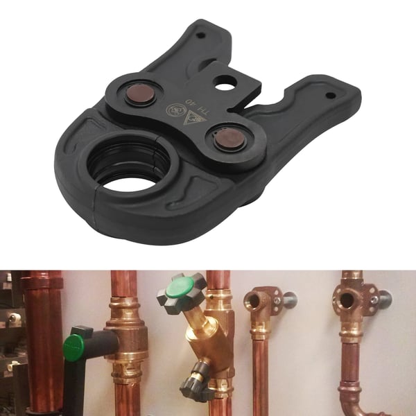 Hydraulinen putkipuristin/puristuspihdit - TH40 - PEX/PB- ja alumiinimuoviputkille - Puristusliittimille - Taivutettu kahva - Vaaleansininen