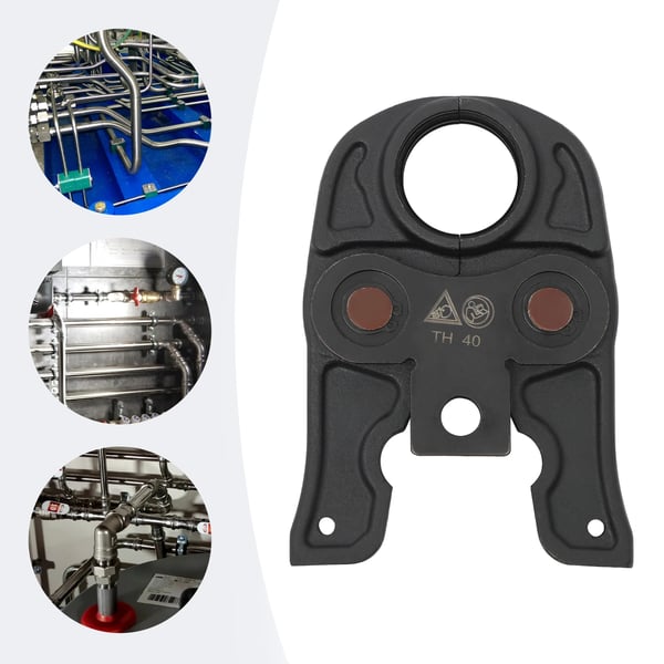 Hydraulinen putkipuristin/puristuspihdit - TH40 - PEX/PB- ja alumiinimuoviputkille - Puristusliittimille - Taivutettu kahva - Vaaleansininen