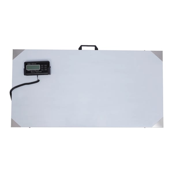Veterinærvægt til store dyr, digital platformvægt, 300 kg kapacitet, rustfrit stål, kg/lb/oz, tare, LCD-display
