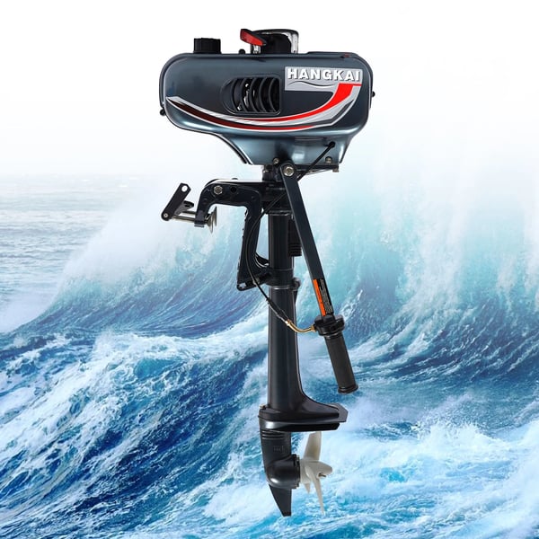 Bådmotor Påhængsmotor - 2-takt 3,5 hk (2,5 kW) - Kort ben 40 cm - CDI-tænding - Håndstart - Indbygget 1,3 l tank - 10 km/t