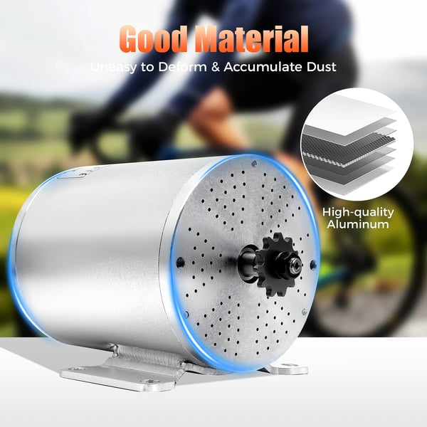 BLDC-motorsæt 60V 2000W, børsteløs DC-motor 4300 o/min, 3-trins controller & universalt gashåndtag, DIY-konvertering, sølv