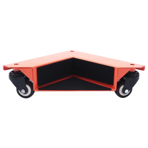 Møbelruller - Hjørne-dolly 4-pak - Højkulstofstålramme - PU-hjul - Maks 650 kg - Orange