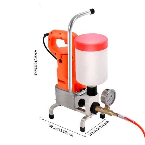 Elektrisk epoxy injektionsmaskine - Beton-/fugeinjektionspumpe til revnereparation - 720 W - 10000 psi - 220 V 50 Hz - Mørkegrå
