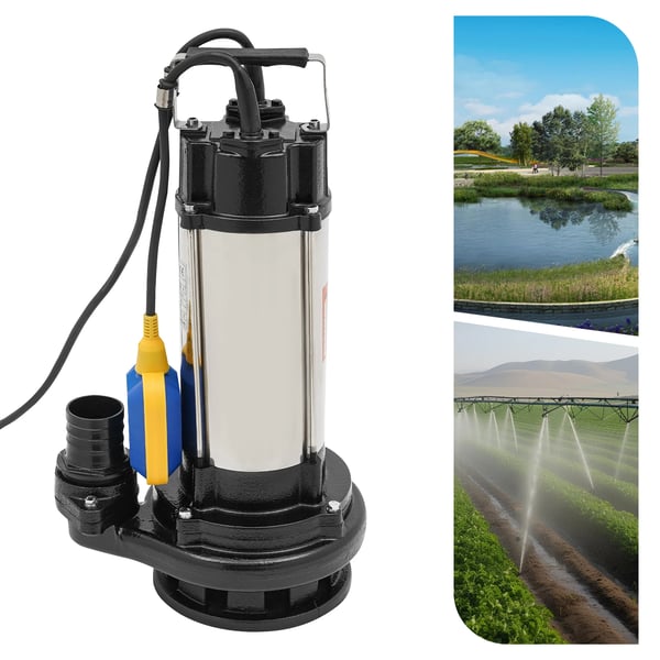 Upotettava likavesipumppu, 2 hv 220V EU-pistoke, 36000 l/h, ruostumaton teräs, uimurikytkin, sumppuihin/teollisuuteen