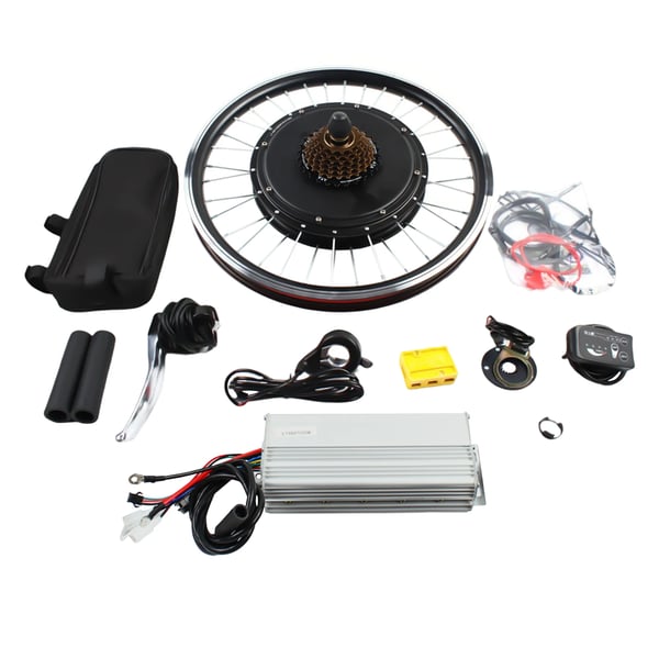Elcykel ombyggnadssats, bakhjul 20 tum, 48V 1000W, LED-display, borstlös styrenhet, svart