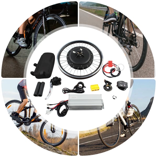 Elcykel ombygningssæt, baghjul 20 tommer, 48V 1000W, LED-display, børsteløs controller, sort