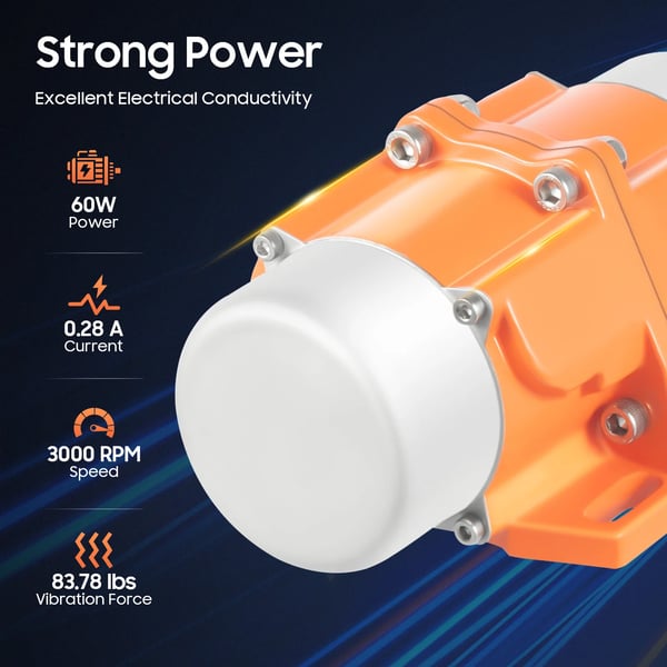 Vibrationsmotor, 60 W 1-faset asynkronmotor, selvkølende, til industrielle anvendelser, gul