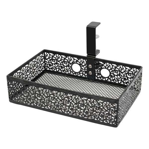Opbevaring under skrivebord - Kurv/Organizer - 360° Roterbar - Bordklemme 0,76–5,08 cm - 28×18×7 cm - Max 2 kg - Sort