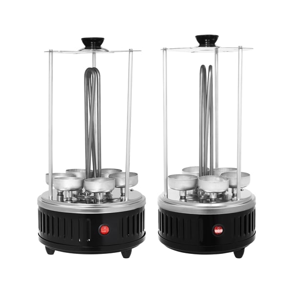 Vertikal elektrisk grill SW-6, 1000 W, rustfrit stål, automatisk rotisseri, 6 spyd, røgfri, grå