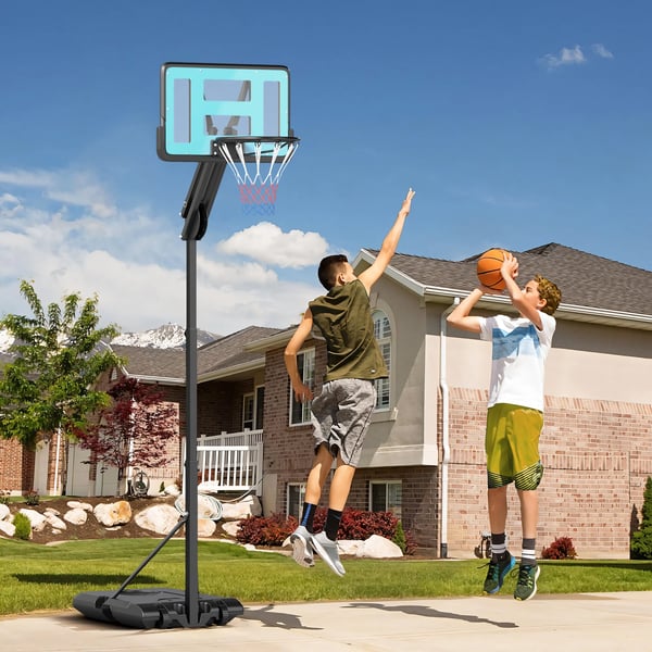 Basketställning - Basketkorg Utomhus - Justerbar Höjd 180–270 cm - Svart