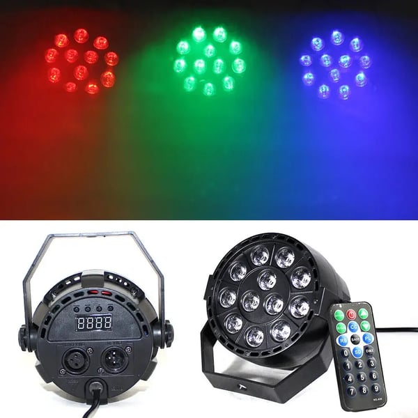 LED RGB Scenelys DJ/Disco - PAR DMX Spot - Lysstrøm 60–249 lm - Pærer medfølger - AC-drift - CE-godkendt - Sort