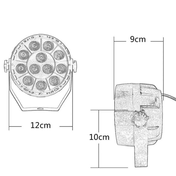 LED RGB Scenelys DJ/Disco - PAR DMX Spot - Lysstrøm 60–249 lm - Pærer medfølger - AC-drift - CE-godkendt - Sort