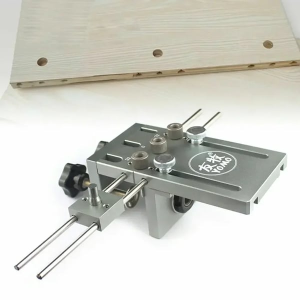 Dyveljig - Boreguide Sæt - Huller 6/8/10 mm - Justerbar - Aluminiumslegering - Sølv