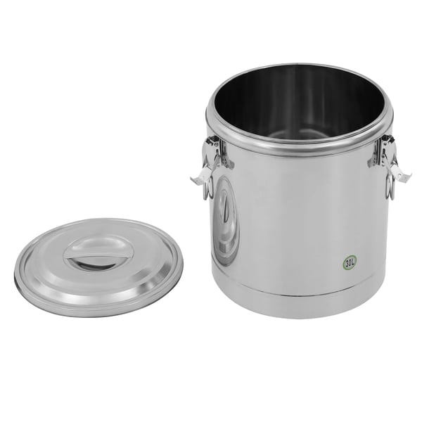 Isoleret suppebeholder - Transportspand - Kapacitet 20 l - Rustfrit stål 304/201 - PU-isolering - Varmeholdning 12 t - Rustbestandig - Sølv