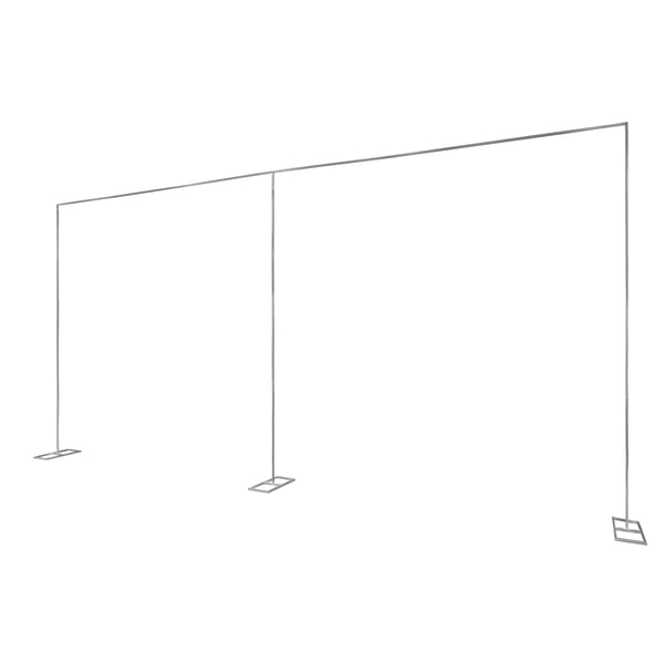 Baggrundsbue - Metalstativ - Justerbar 6 x 3 m - XL - Til bryllup og fest - Sølv