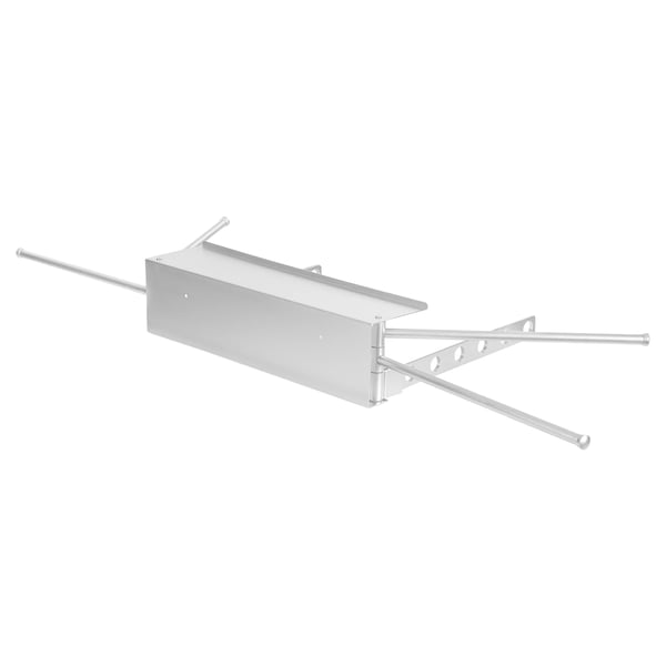 Vægmonteret Tørrestativ til tøj - Tøjholder - Kulstofstål & aluminium - Maks. belastning 10 kg - 40×10,2×10,2 cm, Beslag 30 cm - Sølv