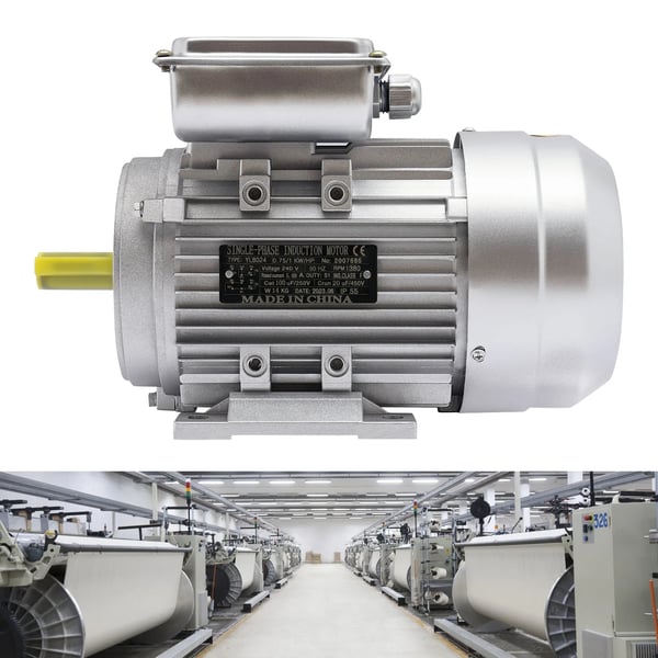 Sähkömoottori - YL8024 yksivaiheinen kuparikäämitty AC-moottori - 750 W 1 HP - 1380 rpm - 240 V 50 Hz - 70 dB - Betonimyllyyn - Hopea