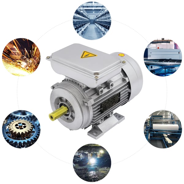 Sähkömoottori - YL8024 yksivaiheinen kuparikäämitty AC-moottori - 750 W 1 HP - 1380 rpm - 240 V 50 Hz - 70 dB - Betonimyllyyn - Hopea