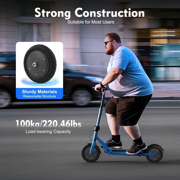 El-løbehjul motorhjul med dæk - 36V børsteløs - IP54 - 600 omdr./min - 15–25 km/t - Sort