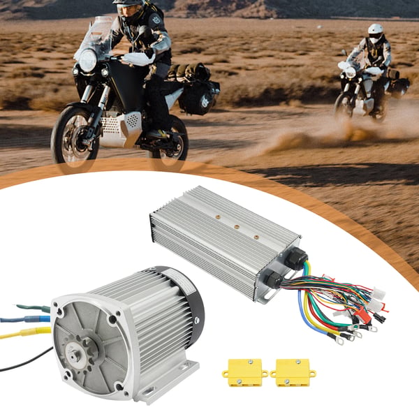 Elmotor-sæt - DC-motor med controller - 1500 W - 3500 o/min - Høj hastighed - Lavt støjniveau - Jævn drift - Til el-løbehjul - Sølv