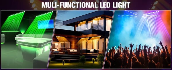 LED lavavalo - 180W wall wash moving head - 12×15W RGBW - DMX512/RDM 7/11/55 kanavaa - Auto/ääniohjattu - 90–240V - Lämmin valo