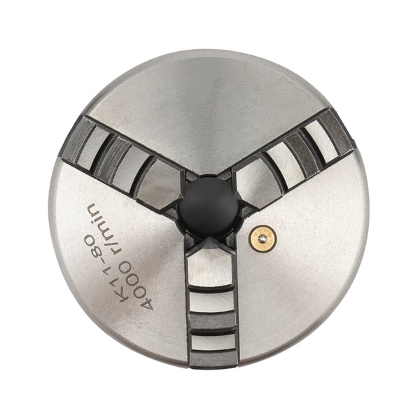 Sorvin istukka - Itsekeskittyvä 3-leukainen - 80 mm - Sisä- ja ulkoleuat - Manuaalinen - CNC/jyrsintään/poraukseen - Kulta