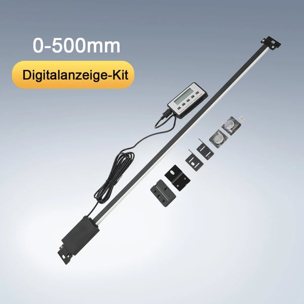 Digitaalinen lineaariviivain DRO - SXC-WWHWWH-DE001 - Mittausalue 0–500 mm - Kauko-LCD-näyttö - Jyrsinkoneille ja sorveille - Työstökoneisiin