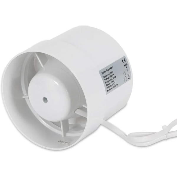 100 mm universal badeværelsesventilator, rørventilator med kuglelejemotor, udsugningsventilator til bad & køkken, hvid