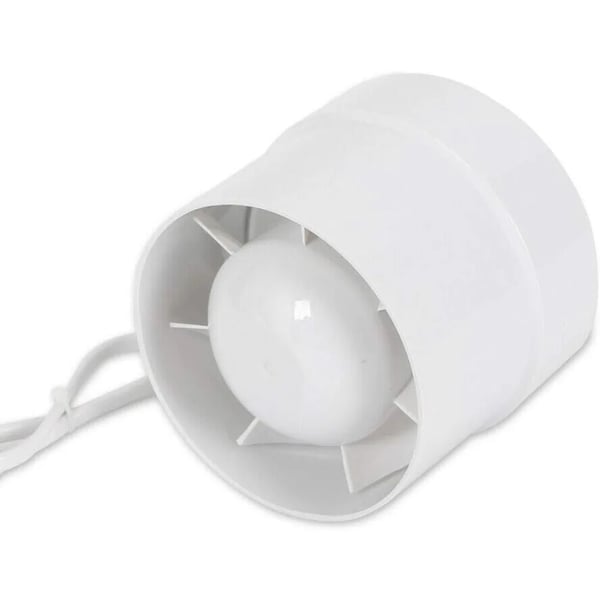 100 mm universal badeværelsesventilator, rørventilator med kuglelejemotor, udsugningsventilator til bad & køkken, hvid