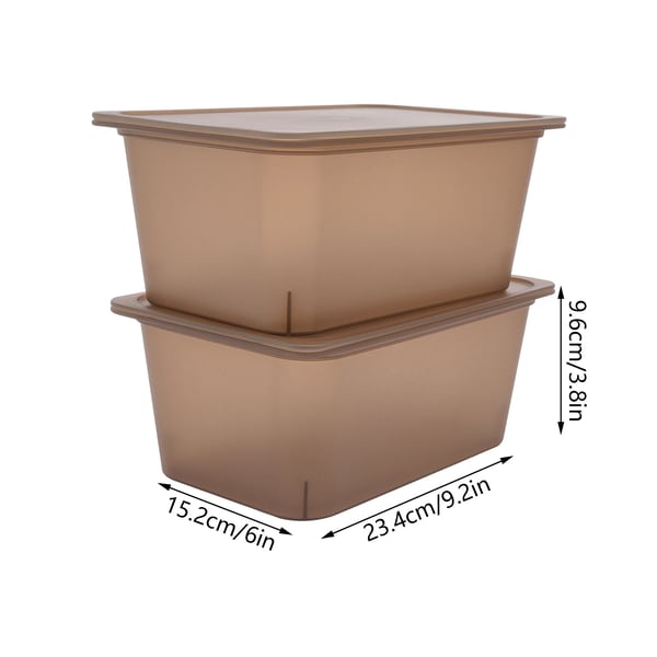 Opbevaringsvogn på hjul - 4-etagers rullevogn - 2 bokse - PP-plast - 45×23,5×91 cm - Max 10 kg - Gennemsigtig brun