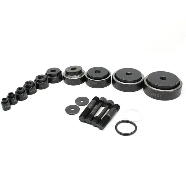 Hydraulisk hulstans til plade - SYK-15 - 15 ton Tryk - 16–101 mm Matricer - Til stålplade - Sæt - Gul