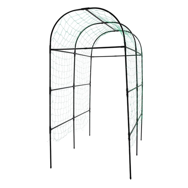 Havebue - Klatrestativ/Rankegitter - Rustbestandig - Stål & PE - Rør Ø20 mm - 115×183×230 cm - Til druer/agurker/sojabønner - Sort