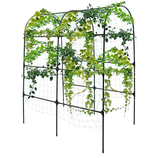 Havebue - Klatrestativ/Rankegitter - Rustbestandig - Stål & PE - Rør Ø20 mm - 115×183×230 cm - Til druer/agurker/sojabønner - Sort
