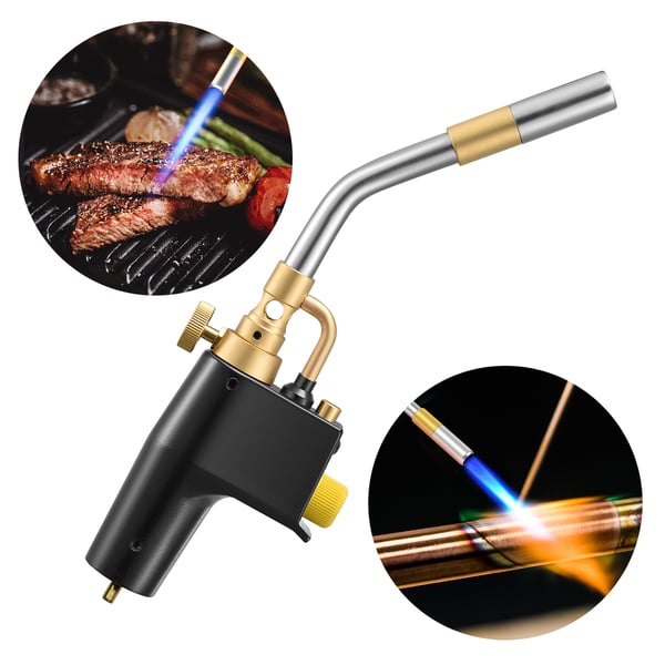 MAPP/Propan loddebrænder, gasbrænder med piezo-tænding, høj ydeevne til svejsning, lodning, malingfjernelse og grill