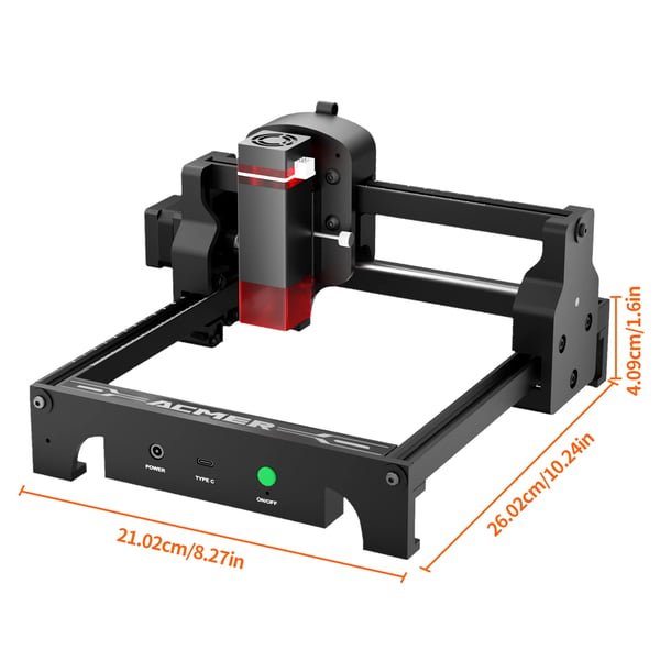 S1 - CNC Laserkaiverrin ja Leikkuri - 2,5 W - Nopeus 10000 mm/min - Puulle/Metallille/Akryylille/Nahalle - Kulta