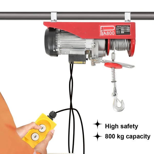 Elektrisk talje - Wiretalje - 220V 1300W - Enkelt/dobbelt line - Til byggepladser og værksteder