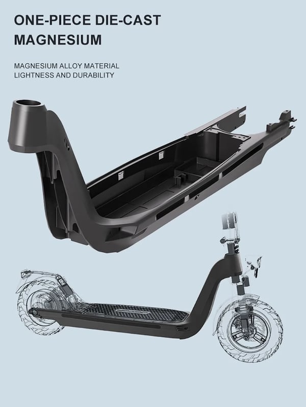 Sähköpotkulauta - C10E - 500W moottori - 48V 10,4Ah akku - 25,4 cm renkaat - 20 km/h - 30–40 km kantama - Levyjarrut - Valkoinen