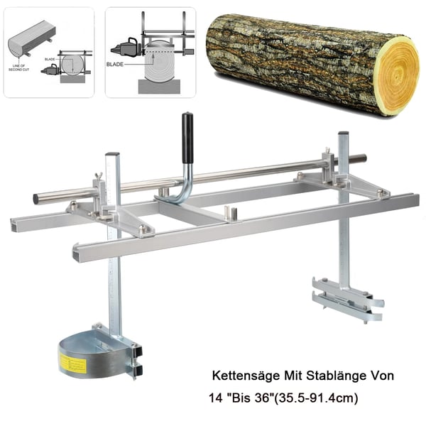 Kædesavssavværk - Bærbart Savværk - Til Sværd 35–91 cm - Aluminium & Stål - Plankning Af Tømmer