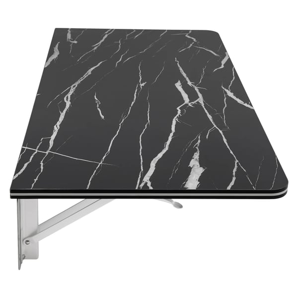 Seinään asennettava taittopöytä - Ruokapöytä/työpöytä - 80×40 cm - Kantavuus 30 kg - 16 mm kansi - MDF ja metalli - Ruosteenkestävä - Musta