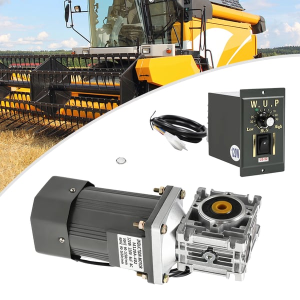 Snäckväxelmotor, 120 W 220 V AC med hastighetsregulator, industriell, fram-/backfunktion