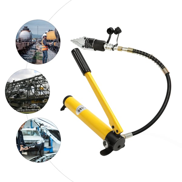 Hydraulisk flangespreder, 8T manuel, CR45-stål, tangmodel, bærbar, gul