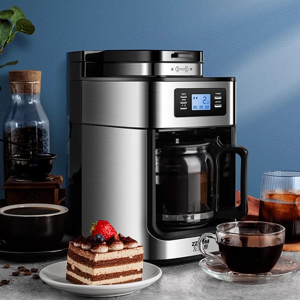 Fuldt automatisk 2-i-1 kaffemaskine - Espressomaskine og filterkaffe - Indbygget bønnekværn - LED-display - Op til 4 kopper - EU-stik