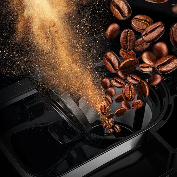Fuldt automatisk 2-i-1 kaffemaskine - Espressomaskine og filterkaffe - Indbygget bønnekværn - LED-display - Op til 4 kopper - EU-stik