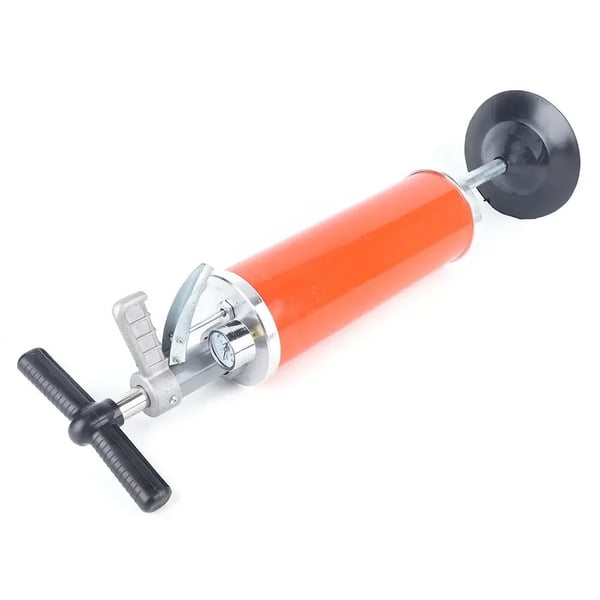 Rør- og afløbsrenser - Trykluftværktøj - Til Rør 30–130 mm - Tryk 0,7 MPa - Vægt 3,9 kg - Gummikegle 10 cm - Størrelse 180×533 mm - Orange